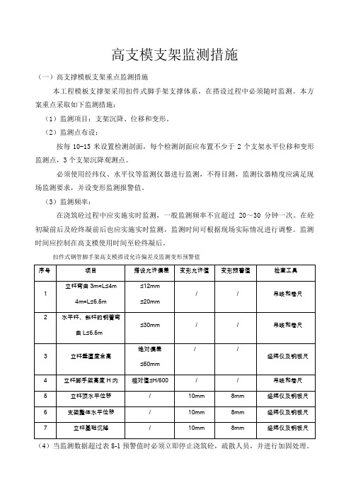 高支模支架监测措施