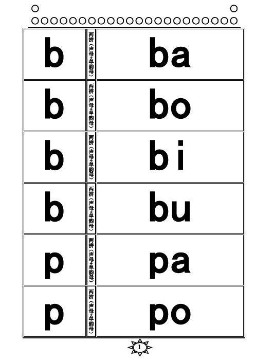 汉语拼音音节卡片