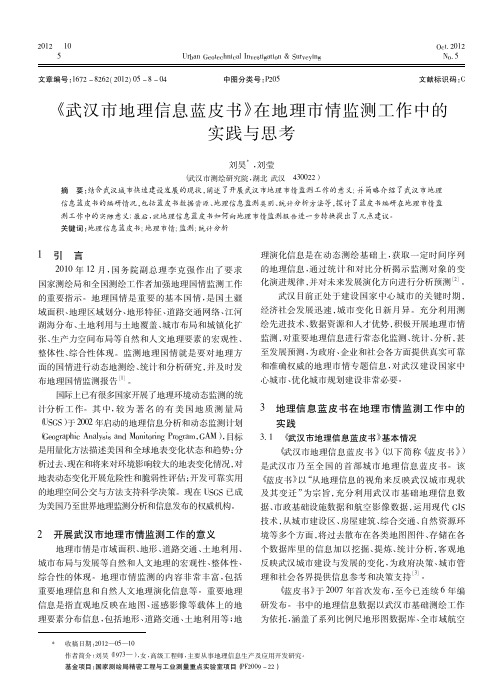 _武汉市地理信息蓝皮书_在地理市情监测工作中的实践与思考