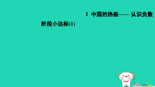 2024五年级数学下册一中国的热极__认识负数阶段小达标1习题课件青岛版六三制