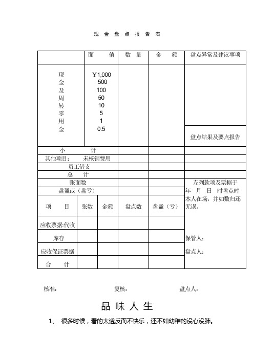 4现金盘点报告表.doc