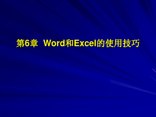 第6章 Word和Excel的使用技巧PPT课件