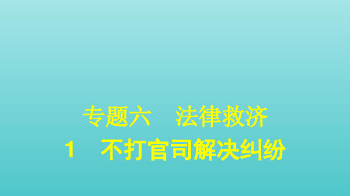 2021学年高中政治专题六法律救济1不打官司解决纠纷课件人教版选修5.pptx