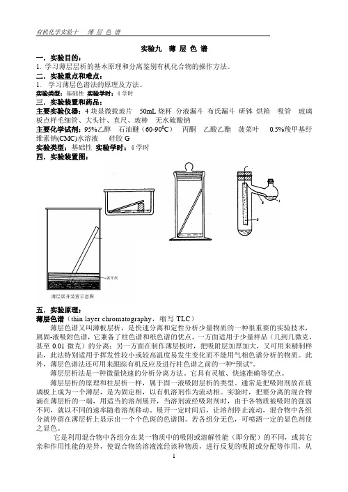 有机化学实验九  薄层色谱