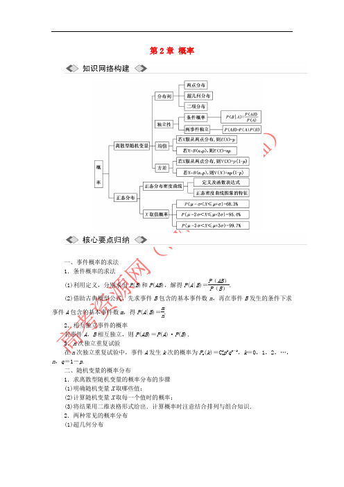 2018年高中数学 第2章 概率章末小结与测评教学案 苏教版选修2-3