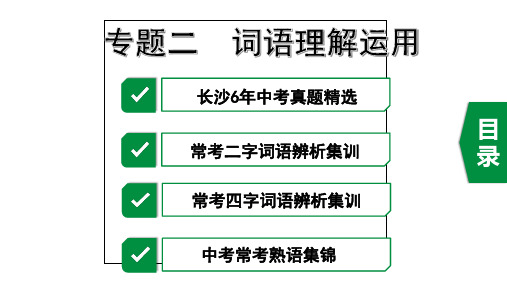 2020年长沙中考语文复习专题二  词语理解运用