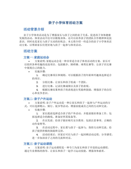 亲子小学体育活动方案