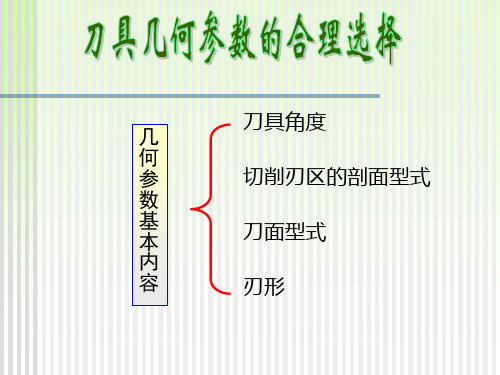 刀具几何参数与刀具材料的合理选择-yxj资料