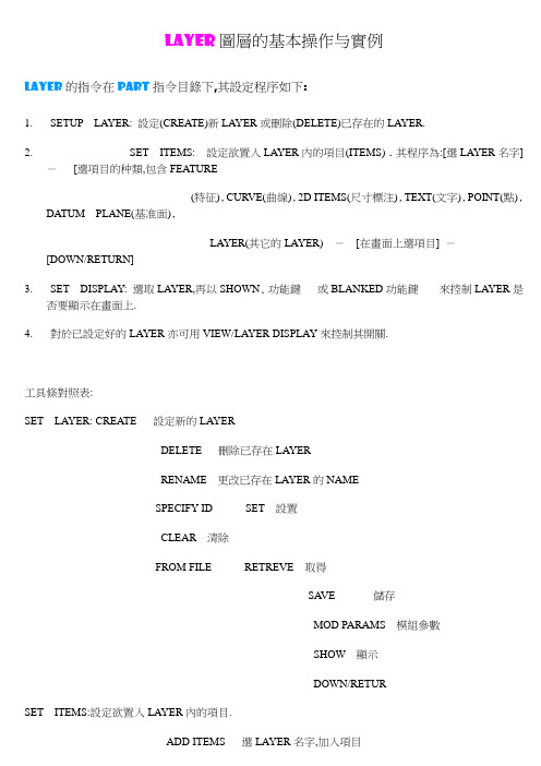 128proe图层基本操作与实例LAYERD