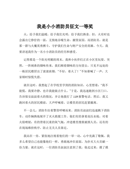 我是小小消防员征文一等奖