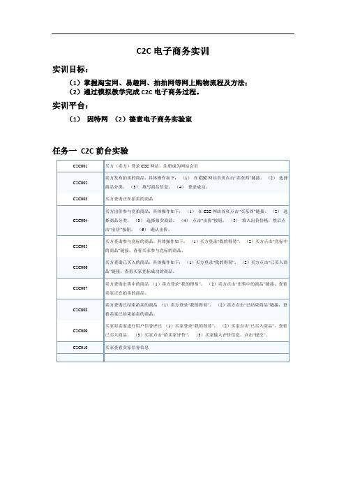 C2C电子商务实训