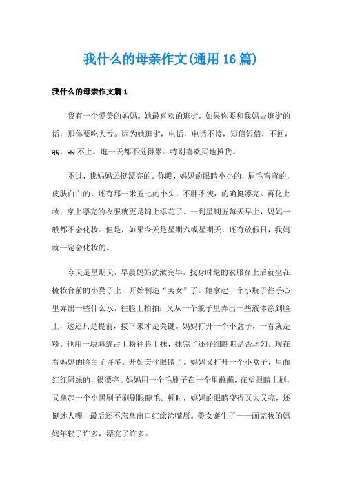 我什么的母亲作文(通用16篇)