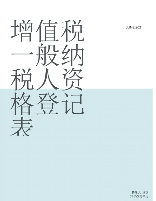 整理增值税一般纳税人资格登记表