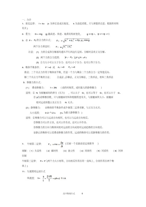 高中物理公式总结(经典总结).pdf