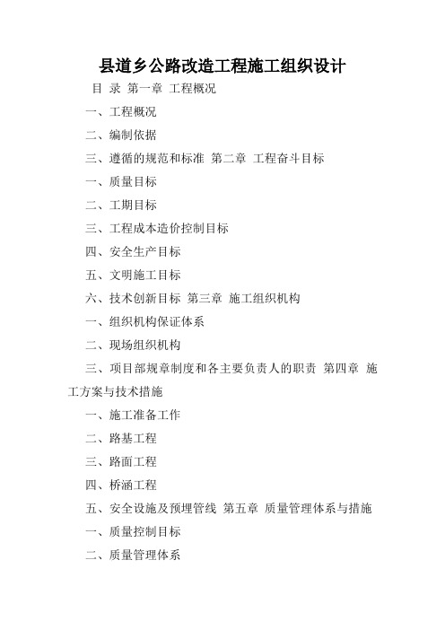 县道乡公路改造工程施工组织设计.doc