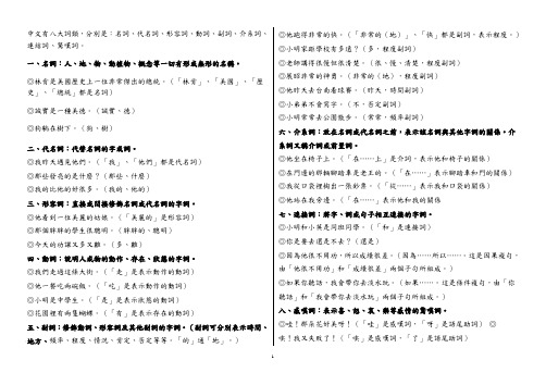 中文有八大词类,分别是名词、代名词、形容词、动词、副词、介系词