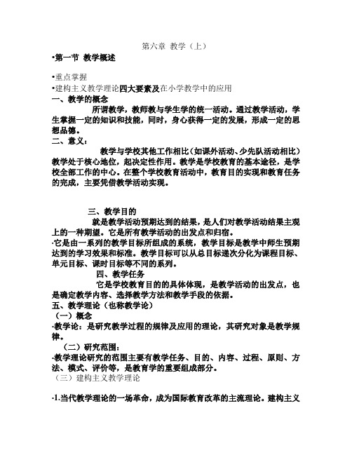 《教育学》第六-八章复习资料