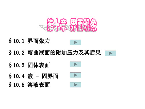 物理化学10-1界面现象教学文案