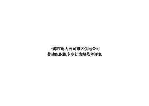 上海市电力公司市区供电公司劳动组织组专职行为规范考评表