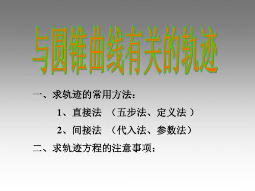 与圆锥曲线有关的轨迹PPT课件.ppt