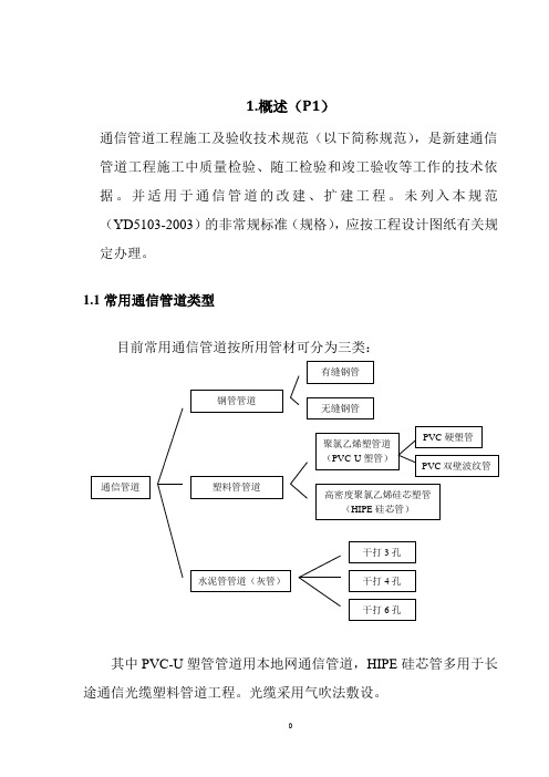 通信管道工程施工及验收技术规范