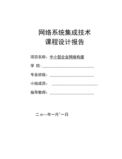 网络规划与系统集成课程设计报告