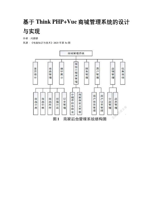 基于Think PHP+Vue商城管理系统的设计与实现