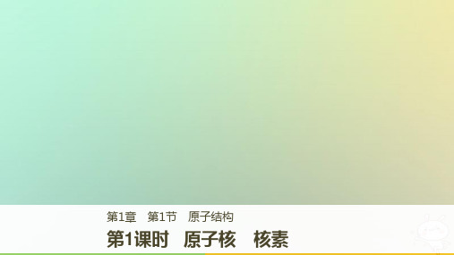 2018版高中化学 第1章 原子结构与元素周期律 1.1.1 原子核 核素 鲁科版必修2
