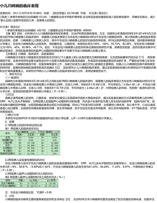 小儿川崎病的临床表现