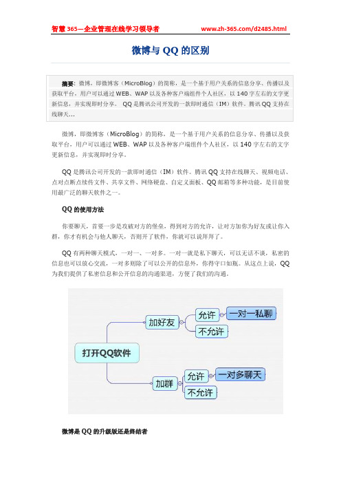 微博与QQ的区别