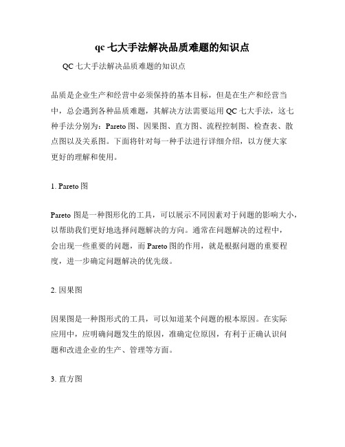 qc七大手法解决品质难题的知识点