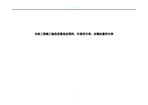 市政工程竣工验收表格空白