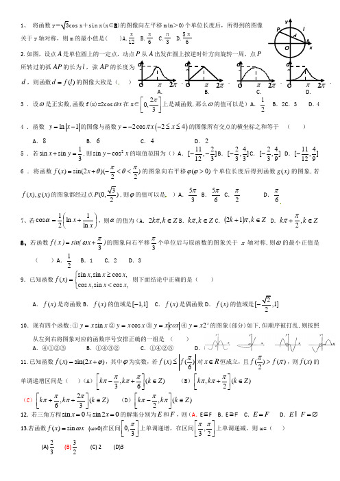 三角函数精选题1