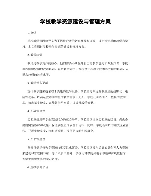 学校教学资源建设与管理方案