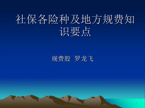 社保各险种及地方规费知识要点 共43页