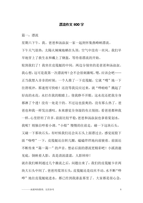 漂流作文800字