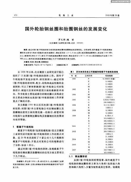 国外轮胎钢丝圈和胎圈钢丝的发展变化