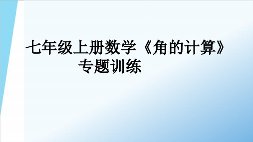 人教版七年级上册数学《角的计算》专题训练