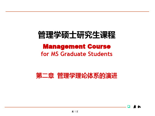 第二章管理学理论体系的演进PPT课件