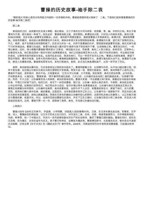 曹操的历史故事-袖手除二袁