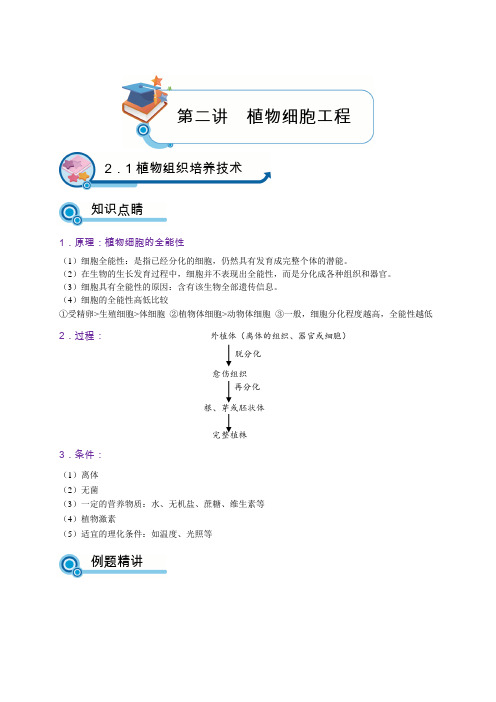 高三生物讲义《植物细胞工程》