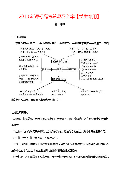 高级中学生物高考总复习资料全案(珍藏版)
