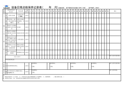 日常点检保养项目表-原子吸收分光光度计_1_