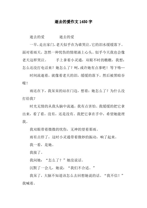 逝去的爱作文1450字