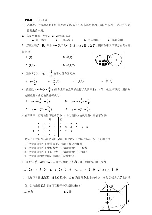 北京市昌平区高三数学仿真模拟试卷6 文