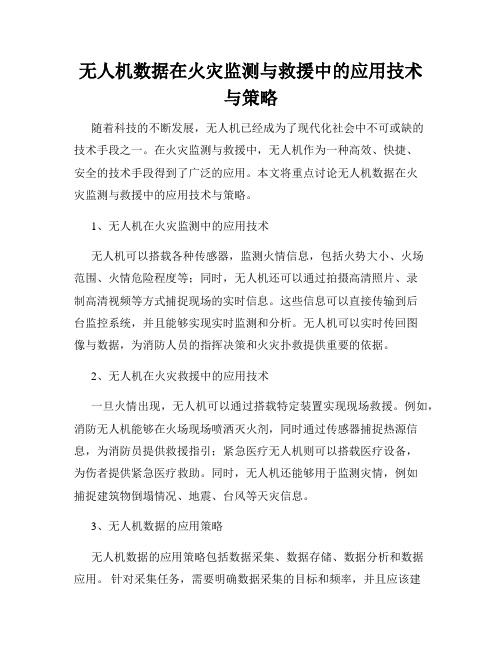 无人机数据在火灾监测与救援中的应用技术与策略