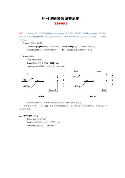 太阳能电池片丝网印刷参数调整原则