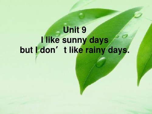 Unit 9 I like sunny days but I don't like rainy days 我喜欢晴朗的天气,不喜欢下雨的天气