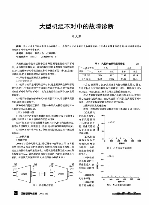 大型机组不对中的故障诊断