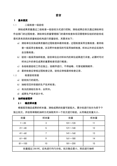 地形图检验程序和方法